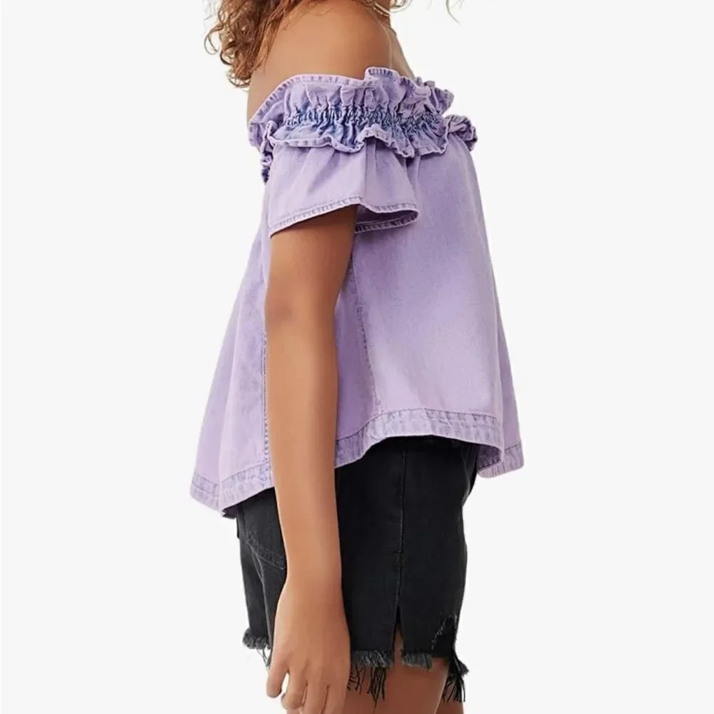 Free People NWT Maxine Top in Orchid Overdye size Small